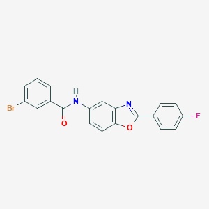 molecular formula C20H12BrFN2O2 B416623 3-Bromo-N-[2-(4-fluoro-phenyl)-benzooxazol-5-yl]-benzamide 