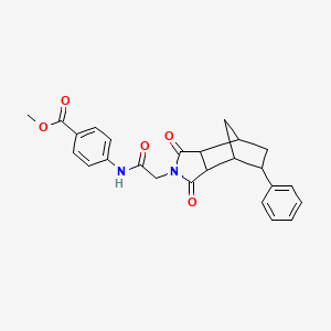 molecular formula C25H24N2O5 B4166233 methyl 4-{[(3,5-dioxo-8-phenyl-4-azatricyclo[5.2.1.0~2,6~]dec-4-yl)acetyl]amino}benzoate 