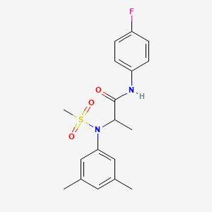 molecular formula C18H21FN2O3S B4166238 N~2~-(3,5-dimethylphenyl)-N~1~-(4-fluorophenyl)-N~2~-(methylsulfonyl)alaninamide 