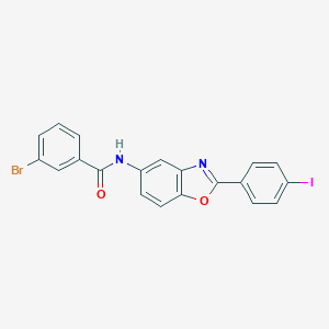 3-bromo-N-[2-(4-iodophenyl)-1,3-benzoxazol-5-yl]benzamide