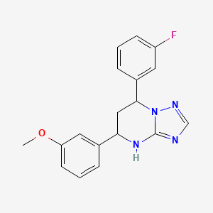 molecular formula C18H17FN4O B4166268 7-(3-fluorophenyl)-5-(3-methoxyphenyl)-4,5,6,7-tetrahydro[1,2,4]triazolo[1,5-a]pyrimidine 