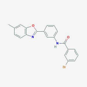 molecular formula C21H15BrN2O2 B416627 3-bromo-N-[3-(6-methyl-1,3-benzoxazol-2-yl)phenyl]benzamide 