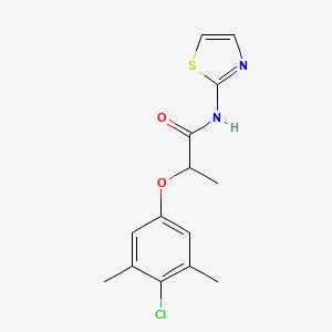 molecular formula C14H15ClN2O2S B4166271 2-(4-chloro-3,5-dimethylphenoxy)-N-1,3-thiazol-2-ylpropanamide 