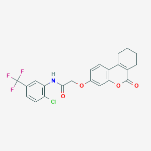 N-[2-chloro-5-(trifluoromethyl)phenyl]-2-[(6-oxo-7,8,9,10-tetrahydro-6H-benzo[c]chromen-3-yl)oxy]acetamide