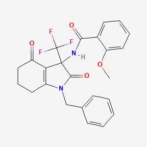 N-[1-benzyl-2,4-dioxo-3-(trifluoromethyl)-2,3,4,5,6,7-hexahydro-1H-indol-3-yl]-2-methoxybenzamide