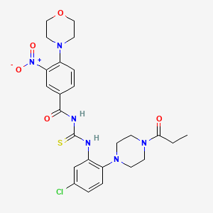 N-({[5-chloro-2-(4-propionyl-1-piperazinyl)phenyl]amino}carbonothioyl)-4-(4-morpholinyl)-3-nitrobenzamide