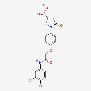 1-(4-{2-[(3,4-dichlorophenyl)amino]-2-oxoethoxy}phenyl)-5-oxo-3-pyrrolidinecarboxylic acid