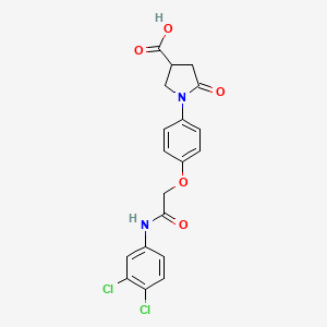 molecular formula C19H16Cl2N2O5 B4166287 1-(4-{2-[(3,4-dichlorophenyl)amino]-2-oxoethoxy}phenyl)-5-oxo-3-pyrrolidinecarboxylic acid 