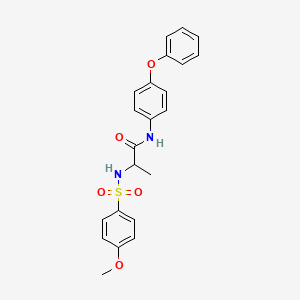 molecular formula C22H22N2O5S B4166337 N~2~-[(4-methoxyphenyl)sulfonyl]-N~1~-(4-phenoxyphenyl)alaninamide 