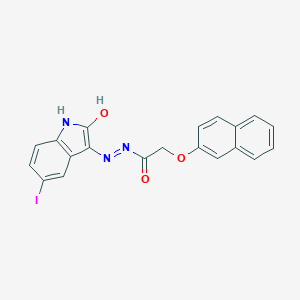 N'-(5-iodo-2-oxo-1,2-dihydro-3H-indol-3-ylidene)-2-(2-naphthyloxy)acetohydrazide