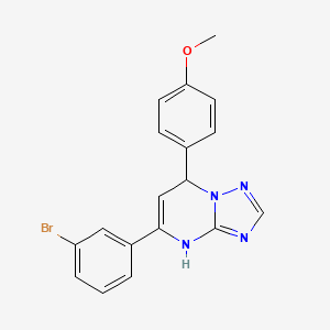 molecular formula C18H15BrN4O B4166362 5-(3-bromophenyl)-7-(4-methoxyphenyl)-4,7-dihydro[1,2,4]triazolo[1,5-a]pyrimidine 