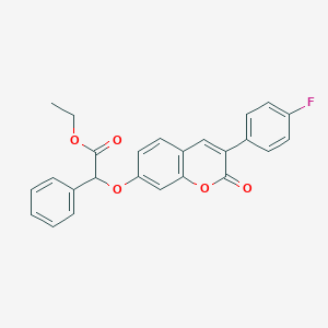 molecular formula C25H19FO5 B4166375 ethyl {[3-(4-fluorophenyl)-2-oxo-2H-chromen-7-yl]oxy}(phenyl)acetate 