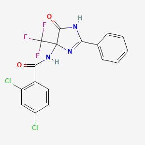 2,4-dichloro-N-[4-oxo-2-phenyl-5-(trifluoromethyl)-4,5-dihydro-1H-imidazol-5-yl]benzamide