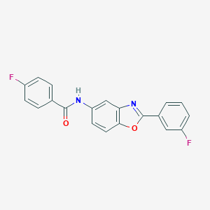 4-fluoro-N-[2-(3-fluorophenyl)-1,3-benzoxazol-5-yl]benzamide