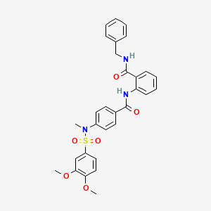 N-benzyl-2-({4-[[(3,4-dimethoxyphenyl)sulfonyl](methyl)amino]benzoyl}amino)benzamide