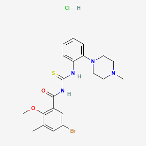 molecular formula C21H26BrClN4O2S B4166395 5-bromo-2-methoxy-3-methyl-N-({[2-(4-methyl-1-piperazinyl)phenyl]amino}carbonothioyl)benzamide hydrochloride 