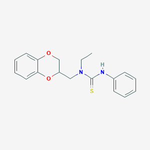 molecular formula C18H20N2O2S B4166398 N-(2,3-dihydro-1,4-benzodioxin-2-ylmethyl)-N-ethyl-N'-phenylthiourea 