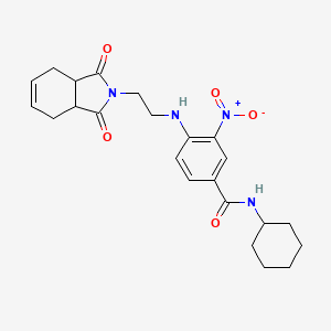 molecular formula C23H28N4O5 B4166403 N-cyclohexyl-4-{[2-(1,3-dioxo-1,3,3a,4,7,7a-hexahydro-2H-isoindol-2-yl)ethyl]amino}-3-nitrobenzamide 