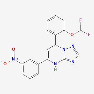 molecular formula C18H13F2N5O3 B4166415 7-[2-(difluoromethoxy)phenyl]-5-(3-nitrophenyl)-4,7-dihydro[1,2,4]triazolo[1,5-a]pyrimidine 