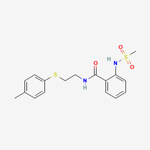 molecular formula C17H20N2O3S2 B4166438 N-{2-[(4-methylphenyl)thio]ethyl}-2-[(methylsulfonyl)amino]benzamide 