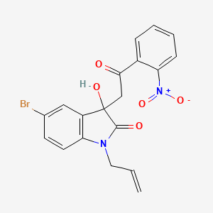 molecular formula C19H15BrN2O5 B4166443 1-allyl-5-bromo-3-hydroxy-3-[2-(2-nitrophenyl)-2-oxoethyl]-1,3-dihydro-2H-indol-2-one 