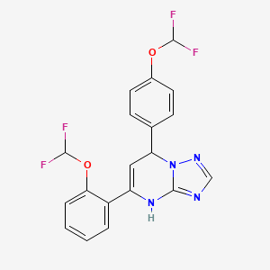 molecular formula C19H14F4N4O2 B4166476 5-[2-(difluoromethoxy)phenyl]-7-[4-(difluoromethoxy)phenyl]-4,7-dihydro[1,2,4]triazolo[1,5-a]pyrimidine 