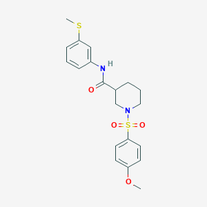 molecular formula C20H24N2O4S2 B4166486 1-[(4-methoxyphenyl)sulfonyl]-N-[3-(methylthio)phenyl]-3-piperidinecarboxamide 