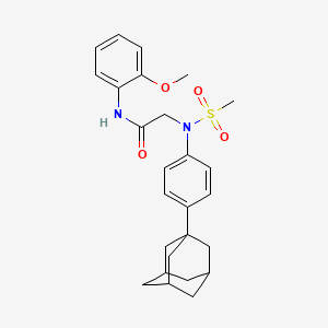 molecular formula C26H32N2O4S B4166492 N~2~-[4-(1-adamantyl)phenyl]-N~1~-(2-methoxyphenyl)-N~2~-(methylsulfonyl)glycinamide 