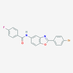 molecular formula C20H12BrFN2O2 B416653 N-[2-(4-Bromo-phenyl)-benzooxazol-5-yl]-4-fluoro-benzamide 
