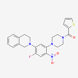 molecular formula C24H23FN4O3S B4166530 2-{2-fluoro-4-nitro-5-[4-(2-thienylcarbonyl)-1-piperazinyl]phenyl}-1,2,3,4-tetrahydroisoquinoline 