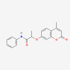 molecular formula C19H17NO4 B4166539 2-[(4-methyl-2-oxo-2H-chromen-7-yl)oxy]-N-phenylpropanamide 