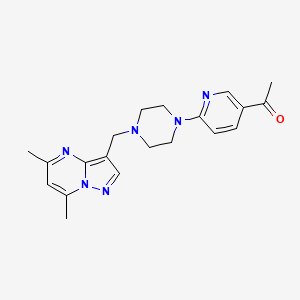 1-(6-{4-[(5,7-dimethylpyrazolo[1,5-a]pyrimidin-3-yl)methyl]piperazin-1-yl}pyridin-3-yl)ethanone