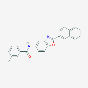 molecular formula C25H18N2O2 B416657 3-methyl-N-(2-naphthalen-2-yl-1,3-benzoxazol-5-yl)benzamide 