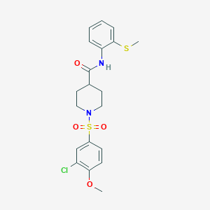 1-[(3-chloro-4-methoxyphenyl)sulfonyl]-N-[2-(methylthio)phenyl]-4-piperidinecarboxamide