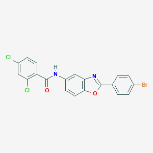 molecular formula C20H11BrCl2N2O2 B416658 N-[2-(4-bromophenyl)-1,3-benzoxazol-5-yl]-2,4-dichlorobenzamide 