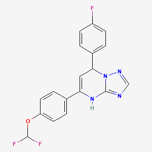 molecular formula C18H13F3N4O B4166589 5-[4-(difluoromethoxy)phenyl]-7-(4-fluorophenyl)-4,7-dihydro[1,2,4]triazolo[1,5-a]pyrimidine 