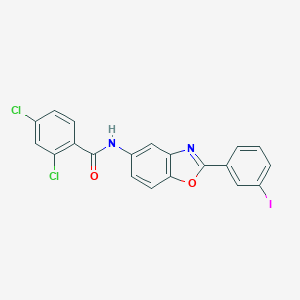 molecular formula C20H11Cl2IN2O2 B416660 2,4-dichloro-N-[2-(3-iodophenyl)-1,3-benzoxazol-5-yl]benzamide 