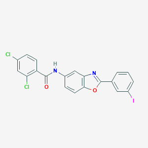 2,4-dichloro-N-[2-(3-iodophenyl)-1,3-benzoxazol-5-yl]benzamide