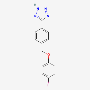 molecular formula C14H11FN4O B4166607 5-{4-[(4-fluorophenoxy)methyl]phenyl}-1H-tetrazole 