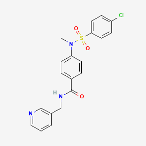 molecular formula C20H18ClN3O3S B4166615 4-[[(4-chlorophenyl)sulfonyl](methyl)amino]-N-(3-pyridinylmethyl)benzamide 