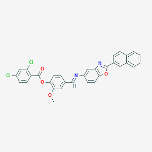 2-Methoxy-4-({[2-(2-naphthyl)-1,3-benzoxazol-5-yl]imino}methyl)phenyl 2,4-dichlorobenzoate