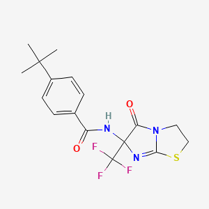 4-tert-butyl-N-[5-oxo-6-(trifluoromethyl)-2,3,5,6-tetrahydroimidazo[2,1-b][1,3]thiazol-6-yl]benzamide