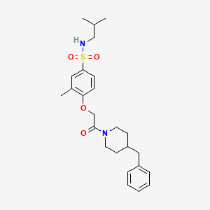 molecular formula C25H34N2O4S B4166637 4-[2-(4-benzyl-1-piperidinyl)-2-oxoethoxy]-N-isobutyl-3-methylbenzenesulfonamide 