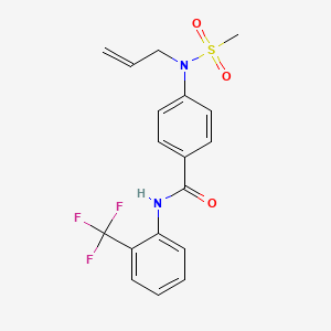 molecular formula C18H17F3N2O3S B4166656 4-[allyl(methylsulfonyl)amino]-N-[2-(trifluoromethyl)phenyl]benzamide 