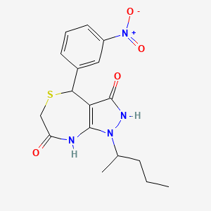 3-hydroxy-1-(1-methylbutyl)-4-(3-nitrophenyl)-4,8-dihydro-1H-pyrazolo[3,4-e][1,4]thiazepin-7(6H)-one