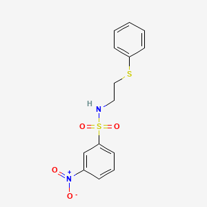 molecular formula C14H14N2O4S2 B4166697 3-nitro-N-[2-(phenylthio)ethyl]benzenesulfonamide 