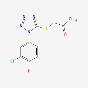molecular formula C9H6ClFN4O2S B4166705 {[1-(3-chloro-4-fluorophenyl)-1H-tetrazol-5-yl]thio}acetic acid 