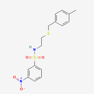 molecular formula C16H18N2O4S2 B4166716 N-{2-[(4-methylbenzyl)thio]ethyl}-3-nitrobenzenesulfonamide 