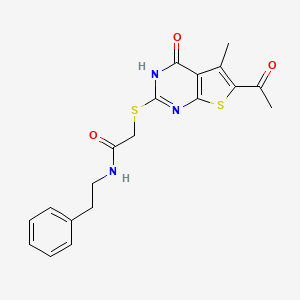 2-[(6-acetyl-4-hydroxy-5-methylthieno[2,3-d]pyrimidin-2-yl)thio]-N-(2-phenylethyl)acetamide