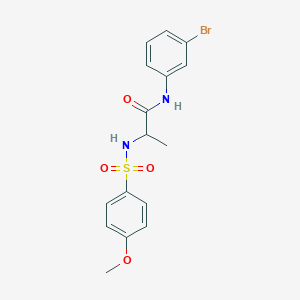 molecular formula C16H17BrN2O4S B4166735 N~1~-(3-bromophenyl)-N~2~-[(4-methoxyphenyl)sulfonyl]alaninamide 